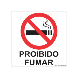 Placa Proibido Fumar - 20 x 20 cm - Modelo P1