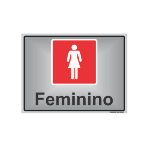 Placa Banheiro Feminino - 20x15 cm - PS 1 mm