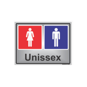 Placa Banheiro Unissex - 20x15 cm - PS 1 mm