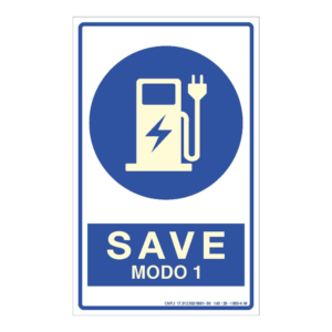Placa de Sinalização SAVE 1 - Sistema de Alimentação de Veículo Elétrico - Modo 1 - IT 41/2025 CB SP