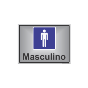 Placa Banheiro Masculino - 20x15 cm - PS 1 mm